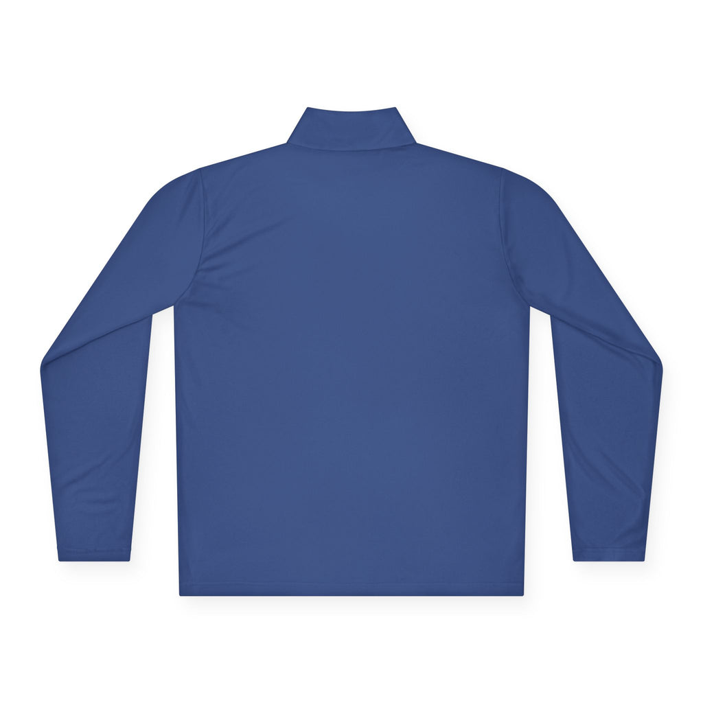 The Early Start Quarter Zip in true royal - back view