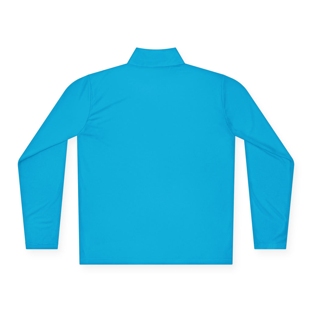 The Early Start Quarter Zip in atomic blue - back view