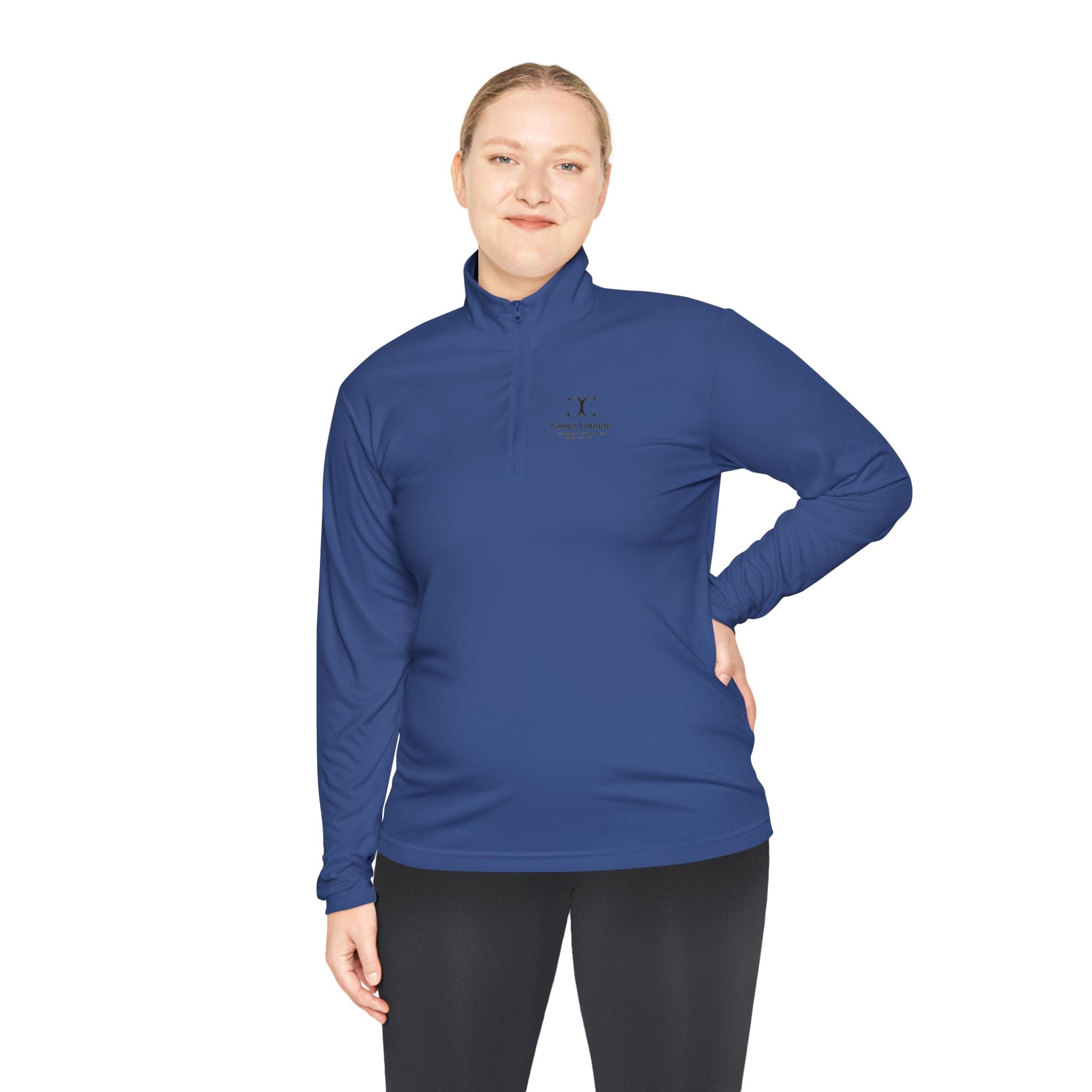 The Early Start Quarter Zip in true royal - front view