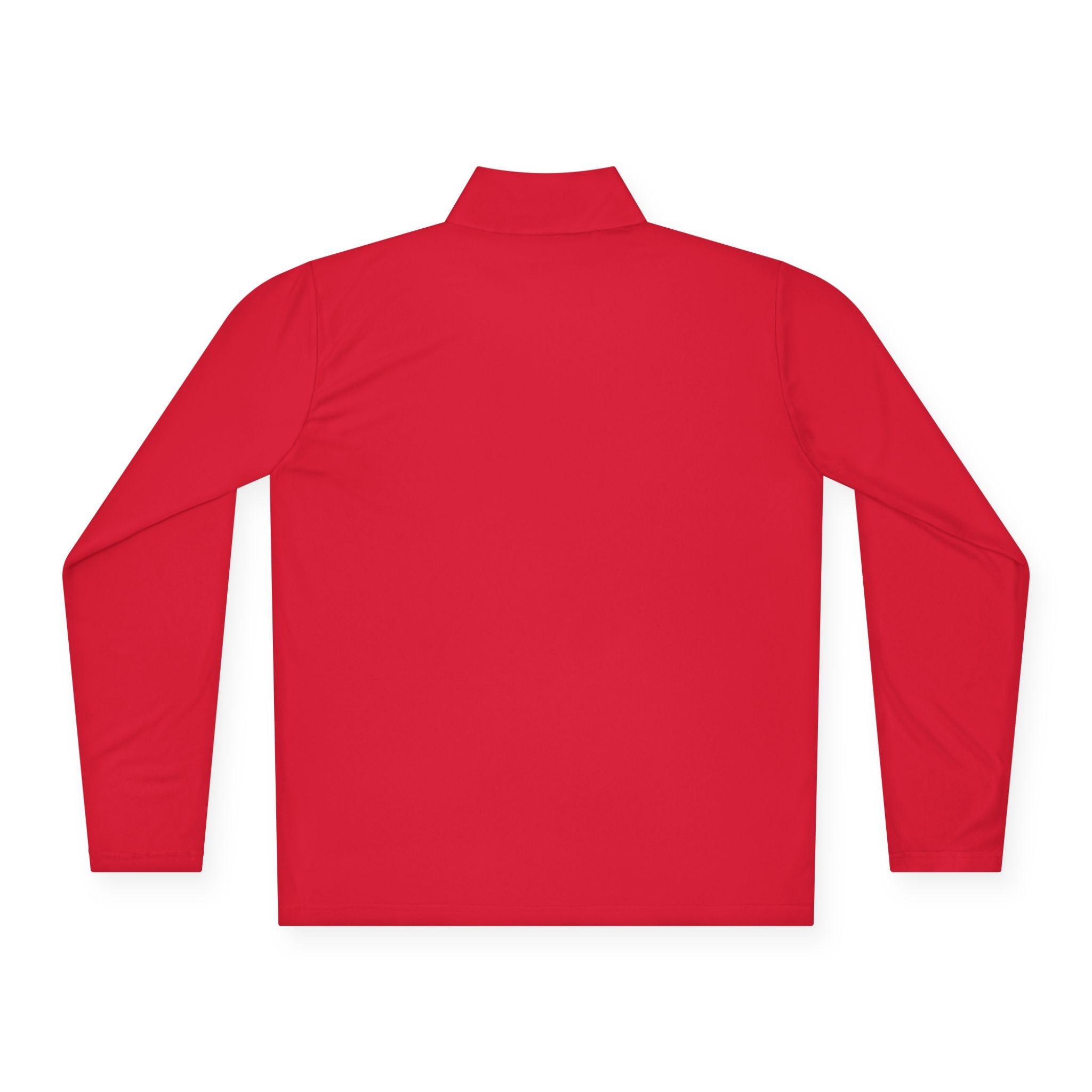 The Early Start Quarter Zip in true red - back view