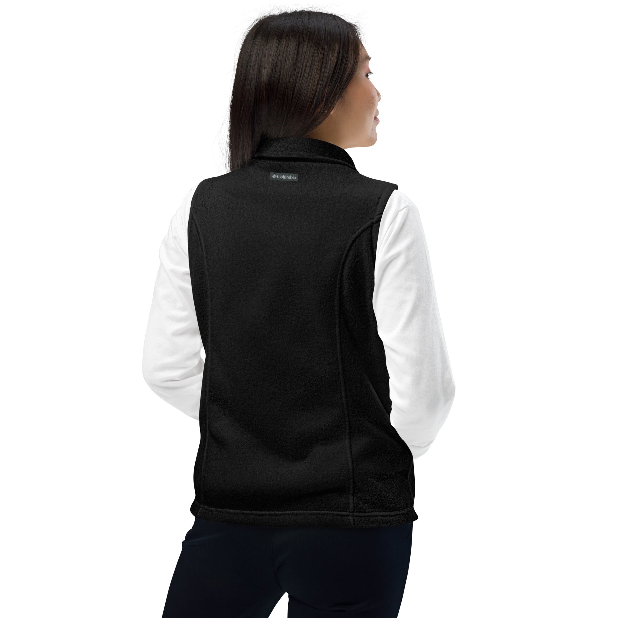 The Handlers Fleece Vest in black - back view