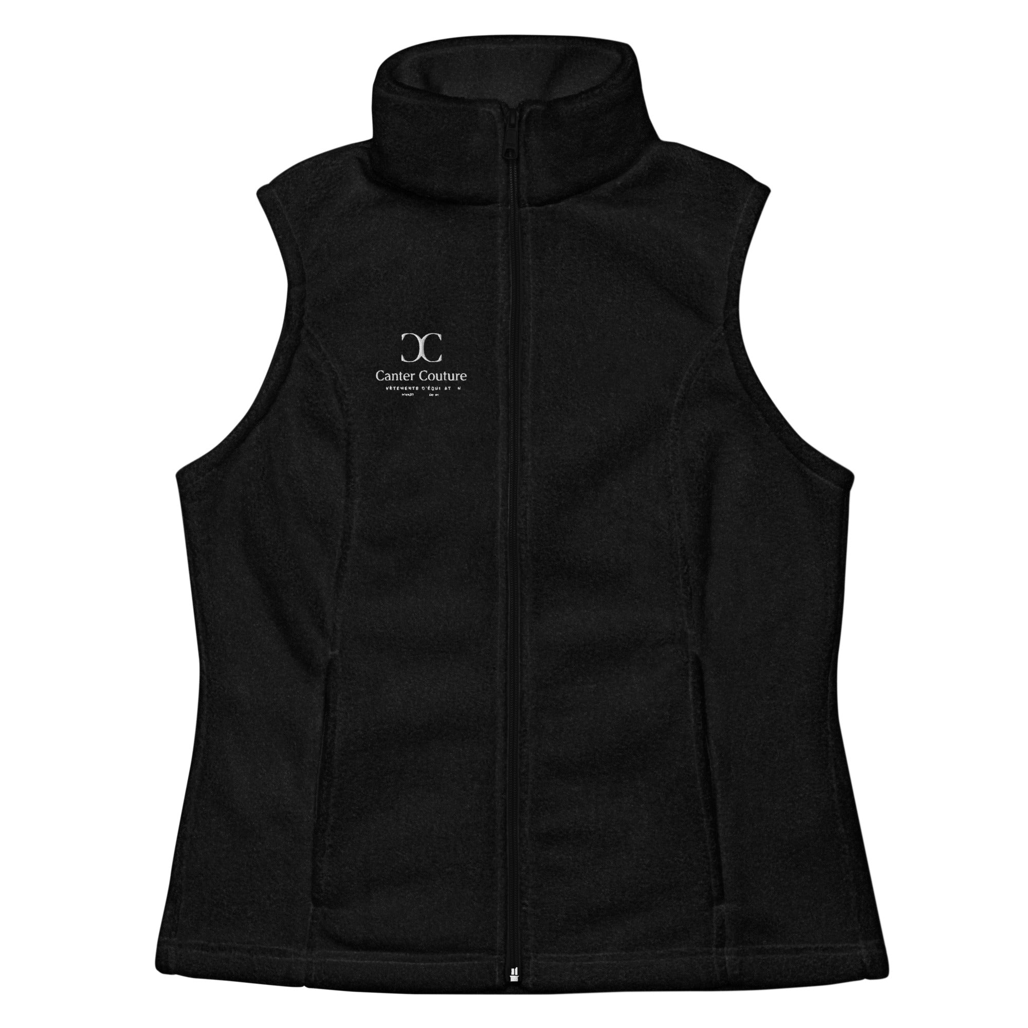 The Handlers Fleece Vest in black - front detail