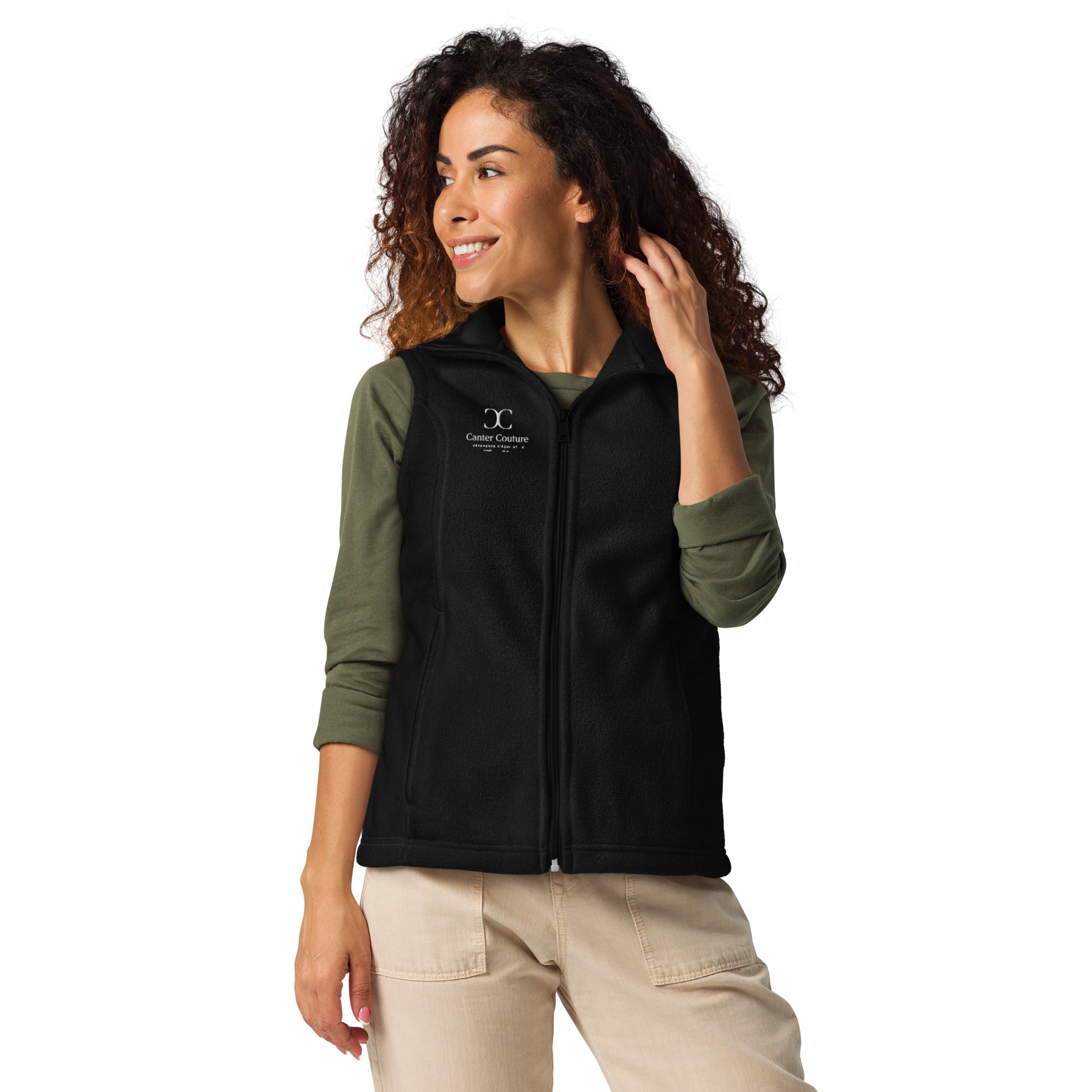 The Handlers Fleece Vest in black - front view